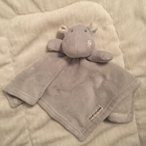 Blankets & Beyond Grey Hippo Hippopotamus Plush Baby Security Blanket Lovey